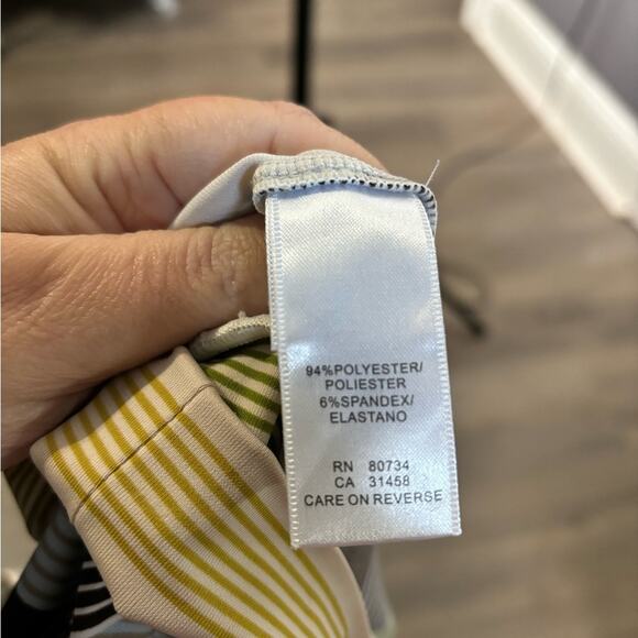 BCBG MaxAzria Brown and Yellow Geometric Print Halter Dress Size XXS - Picture 6 of 7